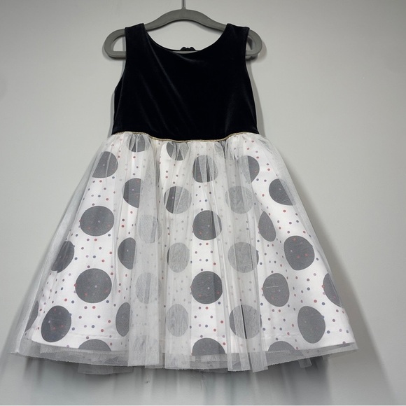Cat & Jack 4T formal dress velvet polka dots tulle 4T - Picture 4 of 6